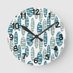 Reloj Redondo Mediano Ovalos de holey azul retro