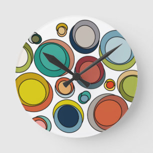 Reloj Redondo Mediano Ovalos modernos de mediados del siglo XX