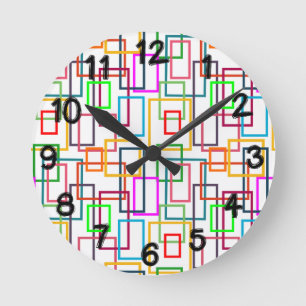 Reloj Redondo Mediano Overlapping Rectangles 