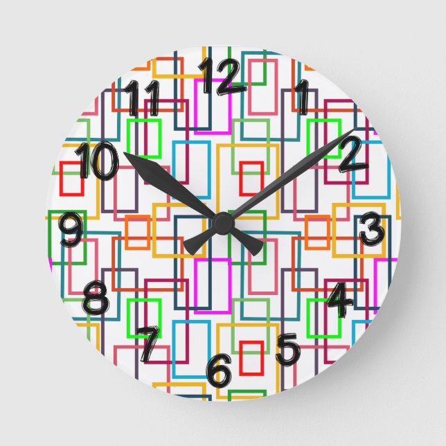 Reloj Redondo Mediano Overlapping Rectangles  (Anverso)