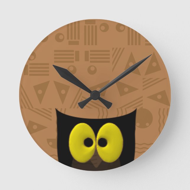 Reloj Redondo Mediano Owl Southwestern (Anverso)