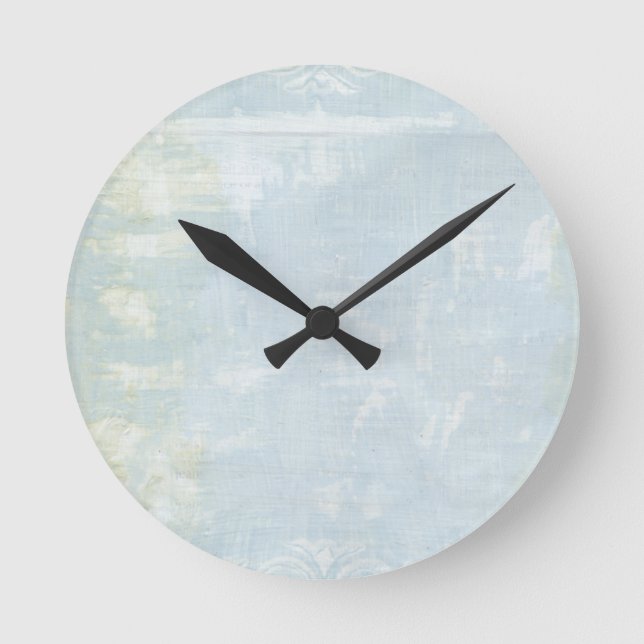 Reloj Redondo Mediano Página Arte Grunge Azul (Anverso)