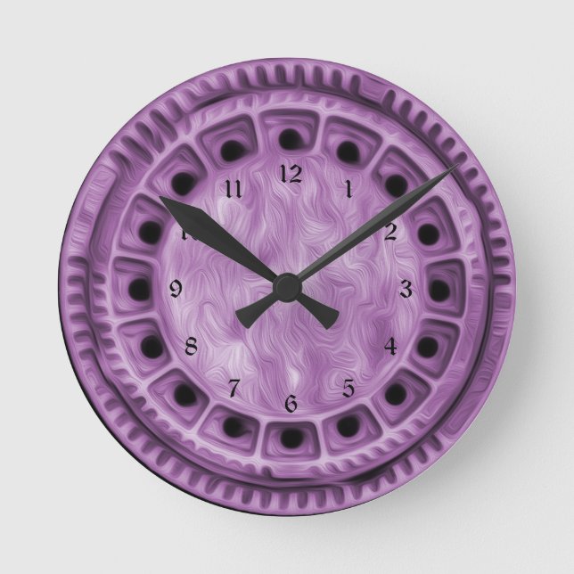 Reloj Redondo Mediano Paint It Purple (Anverso)