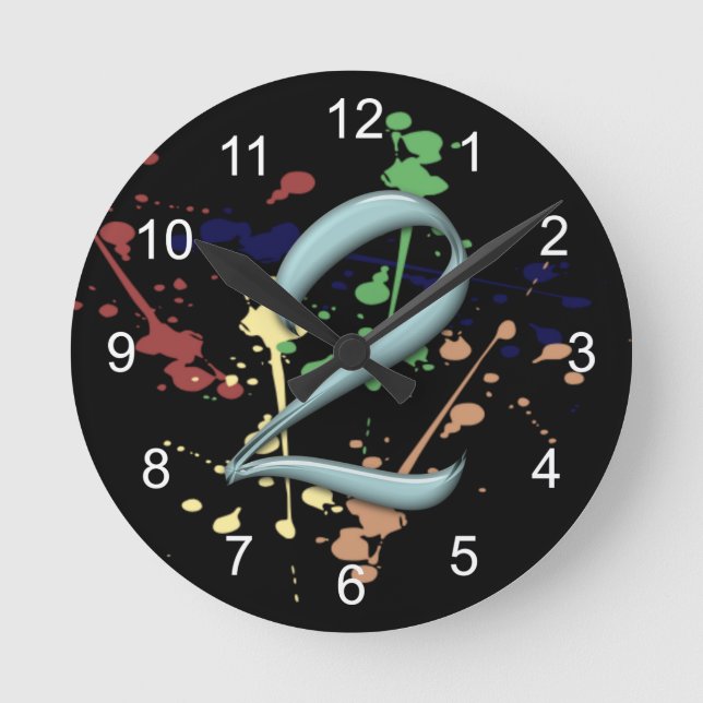 Reloj Redondo Mediano Paint Splat (Anverso)