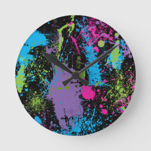 Reloj Redondo Mediano Paint Splater