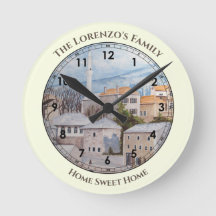 Paintaje del paisaje de la ciudad de Mostar Bosnia