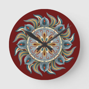 Reloj Redondo Mediano Painterly Mandala
