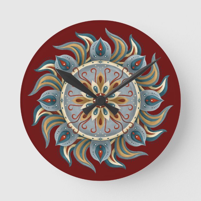 Reloj Redondo Mediano Painterly Mandala (Anverso)