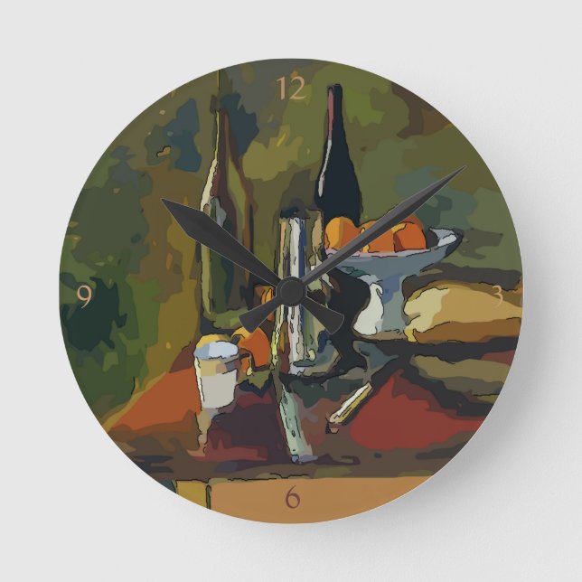 Reloj Redondo Mediano País Vino Francés, (Anverso)