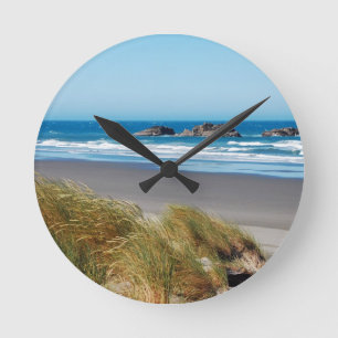 Reloj Redondo Mediano Paisaje azul del océano en verano