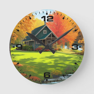 Reloj Redondo Mediano Paisaje con fondo natural-46156