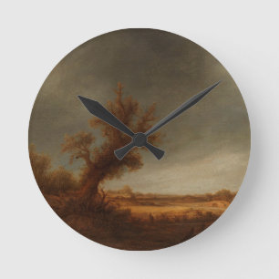 Reloj Redondo Mediano Paisaje con un roble antiguo, Adriaen van Ostade, 