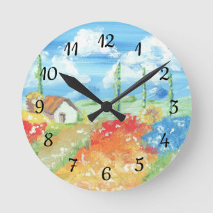 Reloj Redondo Mediano Paisaje de la vastedad de la Toscana