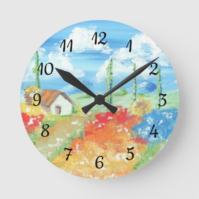 Reloj Redondo Mediano Paisaje de la vastedad de la Toscana (Anverso)