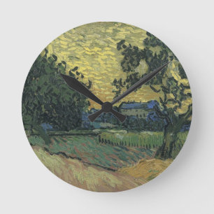 Reloj Redondo Mediano Paisaje de Van Gogh al Crepúsculo