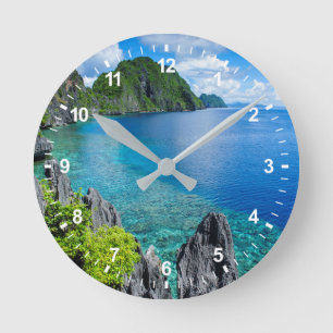 Reloj Redondo Mediano Paisaje del archipiélago de Bacuit