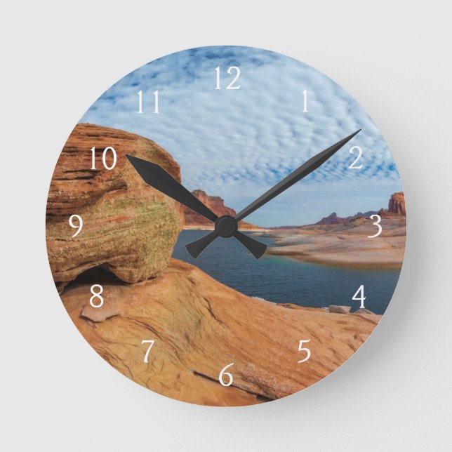 Reloj Redondo Mediano Paisaje del lago Powell (Anverso)