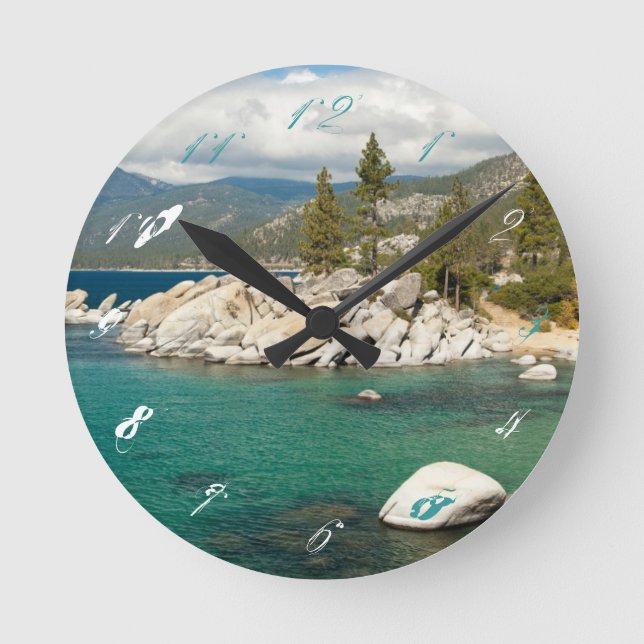 Reloj Redondo Mediano Paisaje del Lago Tahoe (Anverso)