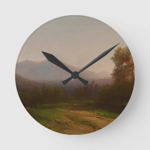 Reloj Redondo Mediano Paisaje del río Hudson, c.1860-5 (aceite en lona)
