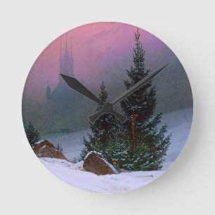 Reloj Redondo Mediano Paisaje invernal Caspar David Friedrich
