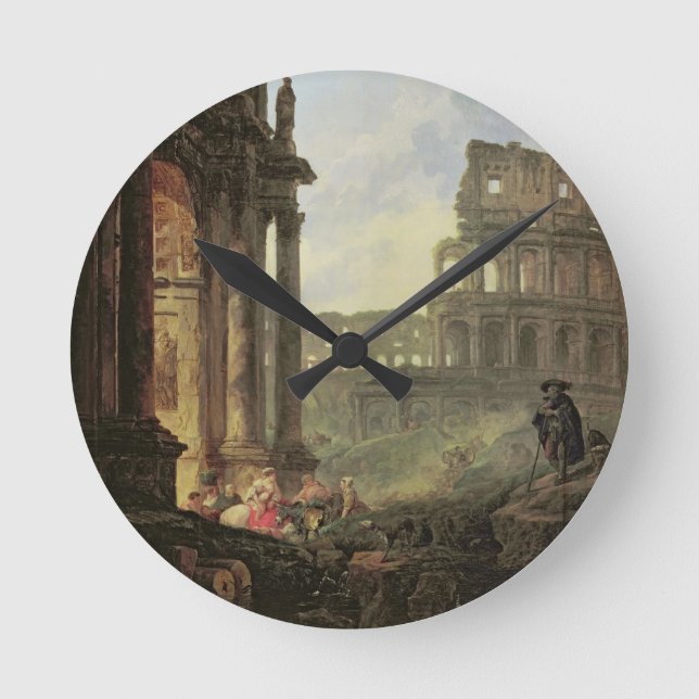 Reloj Redondo Mediano Paisaje italiano (Anverso)