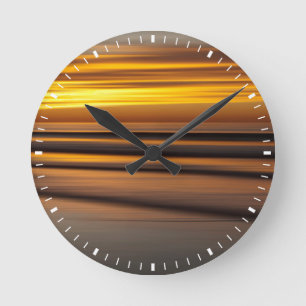 Reloj Redondo Mediano Paisaje marino abstracto al atardecer, CA