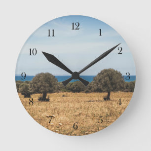 Reloj Redondo Mediano paisaje marino italiano