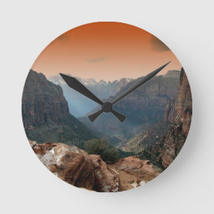 Reloj Redondo Mediano Paisaje montañoso del Parque Nacional Zion
