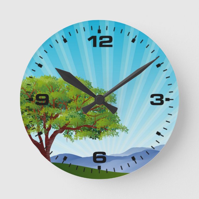 Reloj Redondo Mediano Paisaje natural (Anverso)