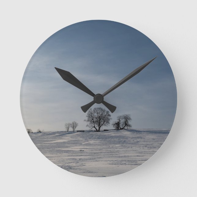 Reloj Redondo Mediano Paisaje nevado   (Anverso)