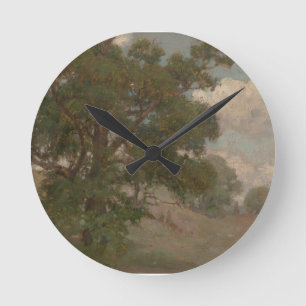Reloj Redondo Mediano Paisaje pastoral Louis Loeb (americano, 1866-1909)
