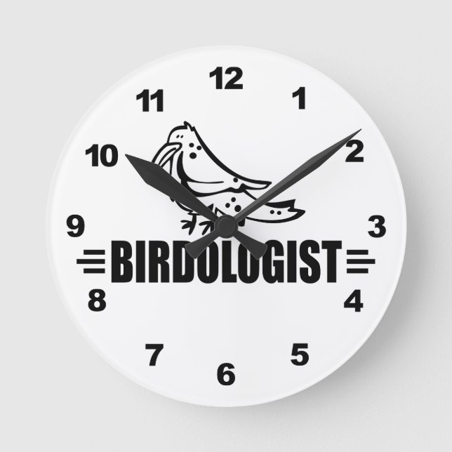 Reloj Redondo Mediano Pájaro Divertido (Anverso)