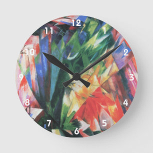 Reloj Redondo Mediano Pájaros (Vogel) por Franz Marc, Arte Cubismo Vinta