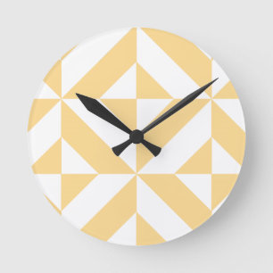 Reloj Redondo Mediano Pale Melon Geometric Deco Cube Pattern