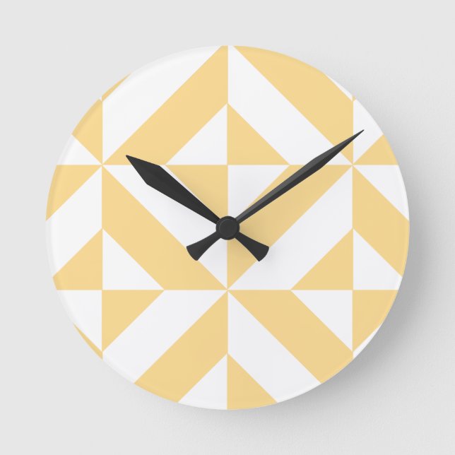 Reloj Redondo Mediano Pale Melon Geometric Deco Cube Pattern (Anverso)