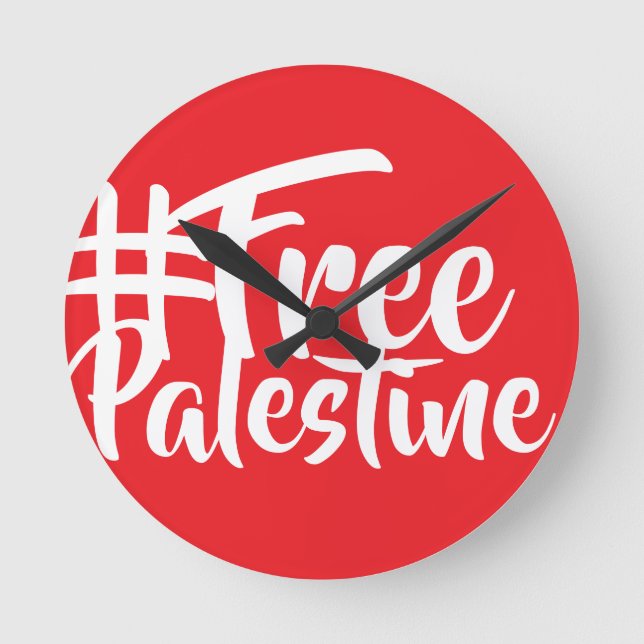 Reloj Redondo Mediano Palestina Libre (Anverso)