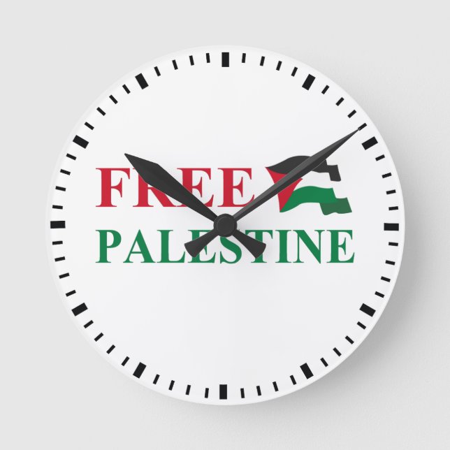 Reloj Redondo Mediano palestina libre #2 (Anverso)