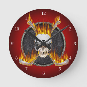 Reloj Redondo Mediano Palillos de hockey ardientes