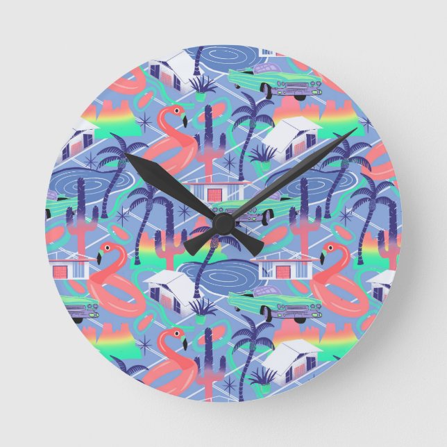 Reloj Redondo Mediano Palm Springs blus (Anverso)