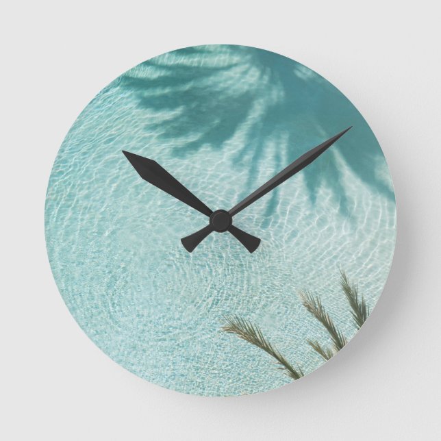 Reloj Redondo Mediano Palm Tree Pool Dream #2 #wall #art  (Anverso)