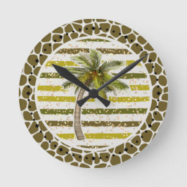Reloj Redondo Mediano Palm Tree Tropical