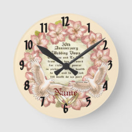 Reloj Redondo Mediano Palomas del 50º Aniversario