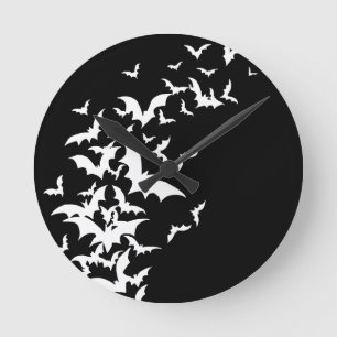 Reloj Redondo Mediano Palos blancos en negro