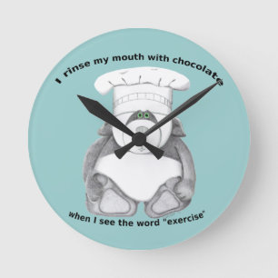 Reloj Redondo Mediano Panda Bear Chef Chocolate