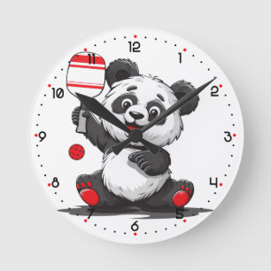 Reloj Redondo Mediano Panda Paddle Time Pickleball 