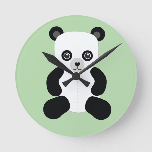 Reloj Redondo Mediano Panda Teddy Bear Round Clock (Anverso)