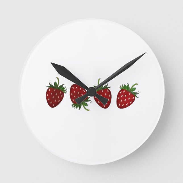 Reloj Redondo Mediano Panel de Fresa (Anverso)