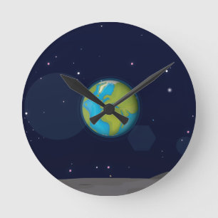 Reloj Redondo Mediano Paneles solares caricatura