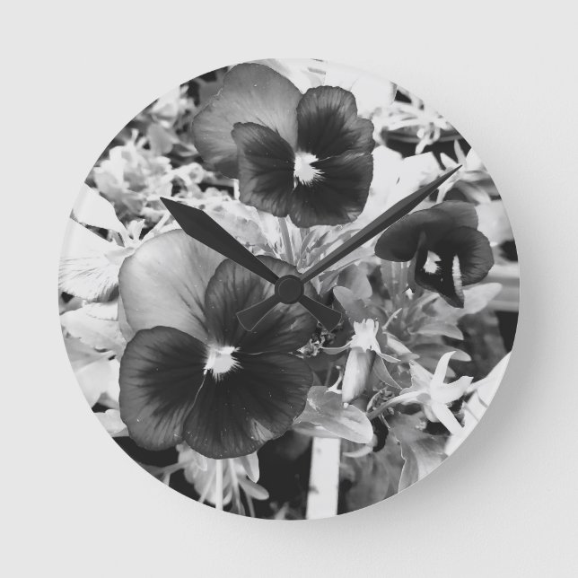Reloj Redondo Mediano Pansia monocromática artística de fotografía natur (Anverso)
