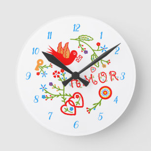 Reloj Redondo Mediano pañuelos de amor de San Valentín